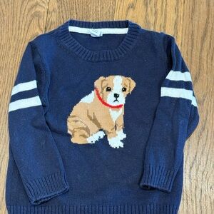 Janie and Jack Navy Blue Sweater with Puppy Design